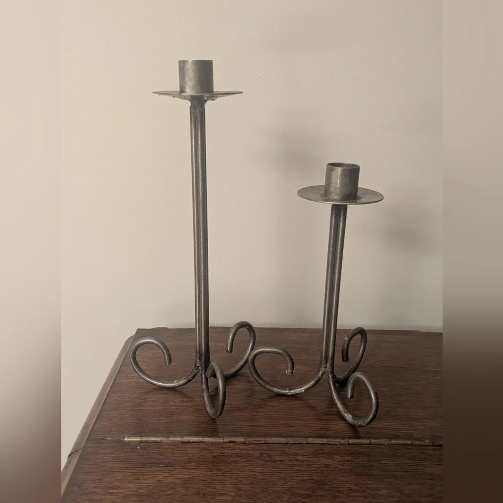 Iron Scroll Candle Taper Holders